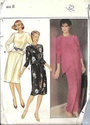 4542 BUTTERICK MOCK WRAP TOP 3 LENGTHS, SKIRT, PANTS PATTERN 18 40"B UNCUT